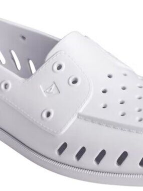 Sperry White Women's Perforated Slip-On Loafers Boat Shoes Women Size 6 NWOB